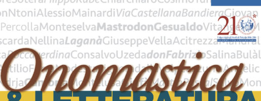 XXI CONVEGNO DI ONOMASTICA E LETTERATURA