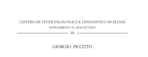 Giorgio Piccitto | Studi di linguistica siciliana (2 voll.)